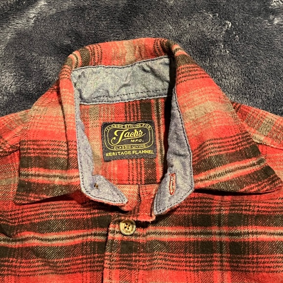 Jachs MFG Men's Long Sleeve Button-Down Heritage Flannel NC3 Red Size Small - Picture 2 of 6